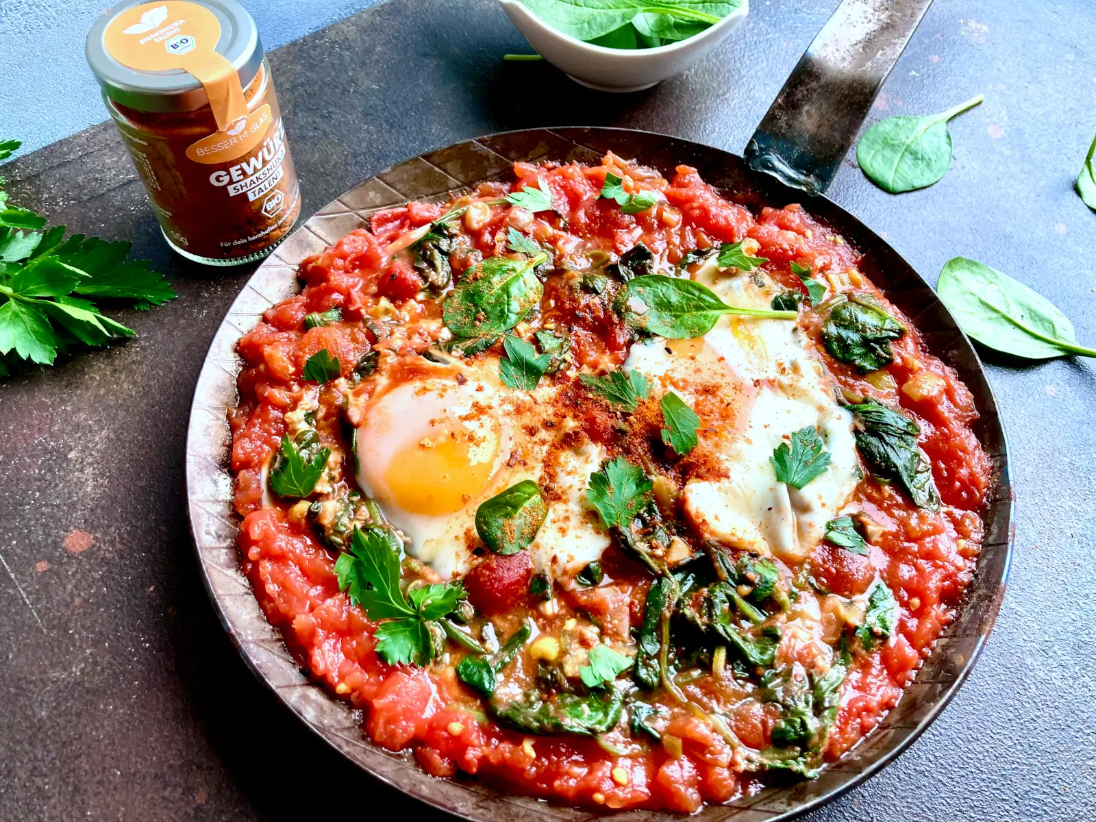 Shakshuka mit Spinat