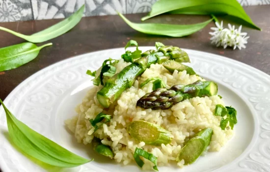 Risotto mit grünem Spargel